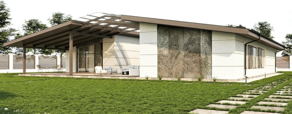 Современный одноэтажный дом с патио