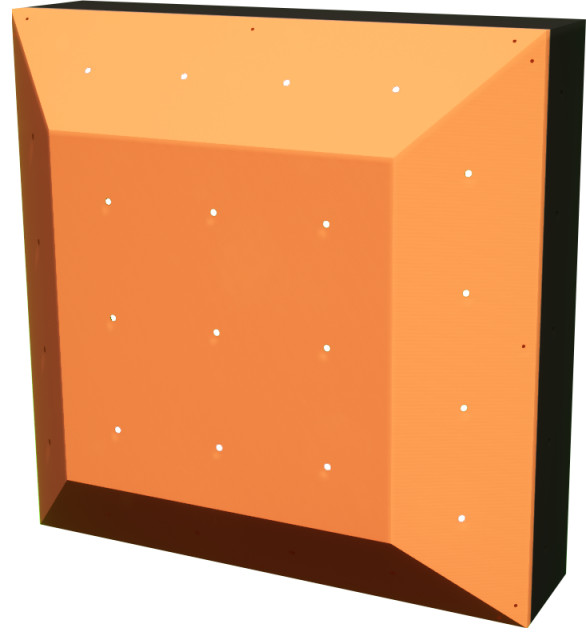 Climbing Wall 3D Square Panel Apricot Box Frame Contemporary Home