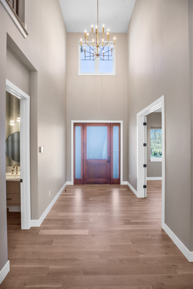 Photo of a contemporary foyer in Denver.