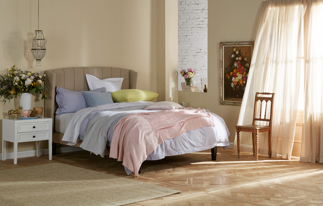 Venus Queen Bed Frame (Winged Headboard & Slimline Base) shabby-chic-style-bedroom
