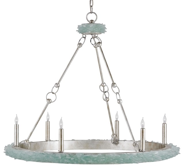 Coastal Beach Aqua Sea Glass Crown 6 Light Chandelier Style Coastal Beach Aqua Sea Glass Crown 6 Light Chandelier
