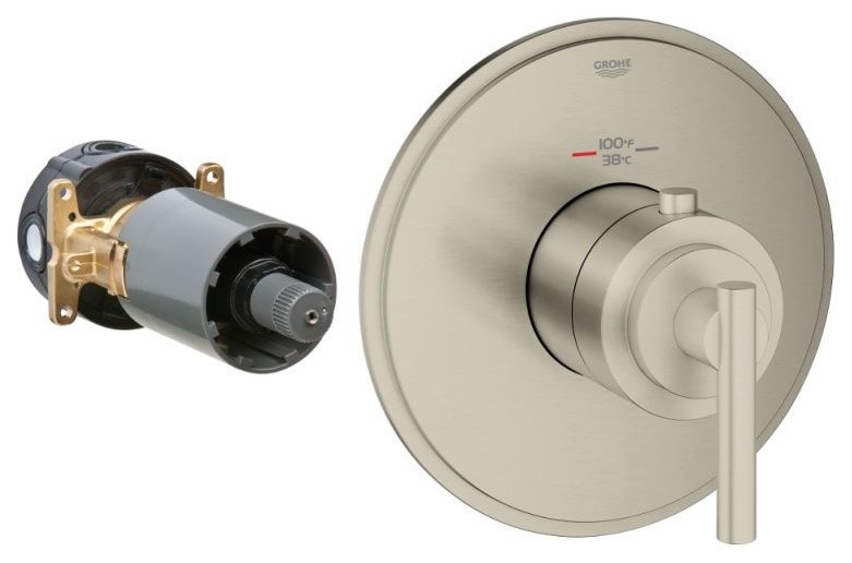 Grohe, Shower Valve Trim, 12"x16"x6" Transitional Tub And Shower