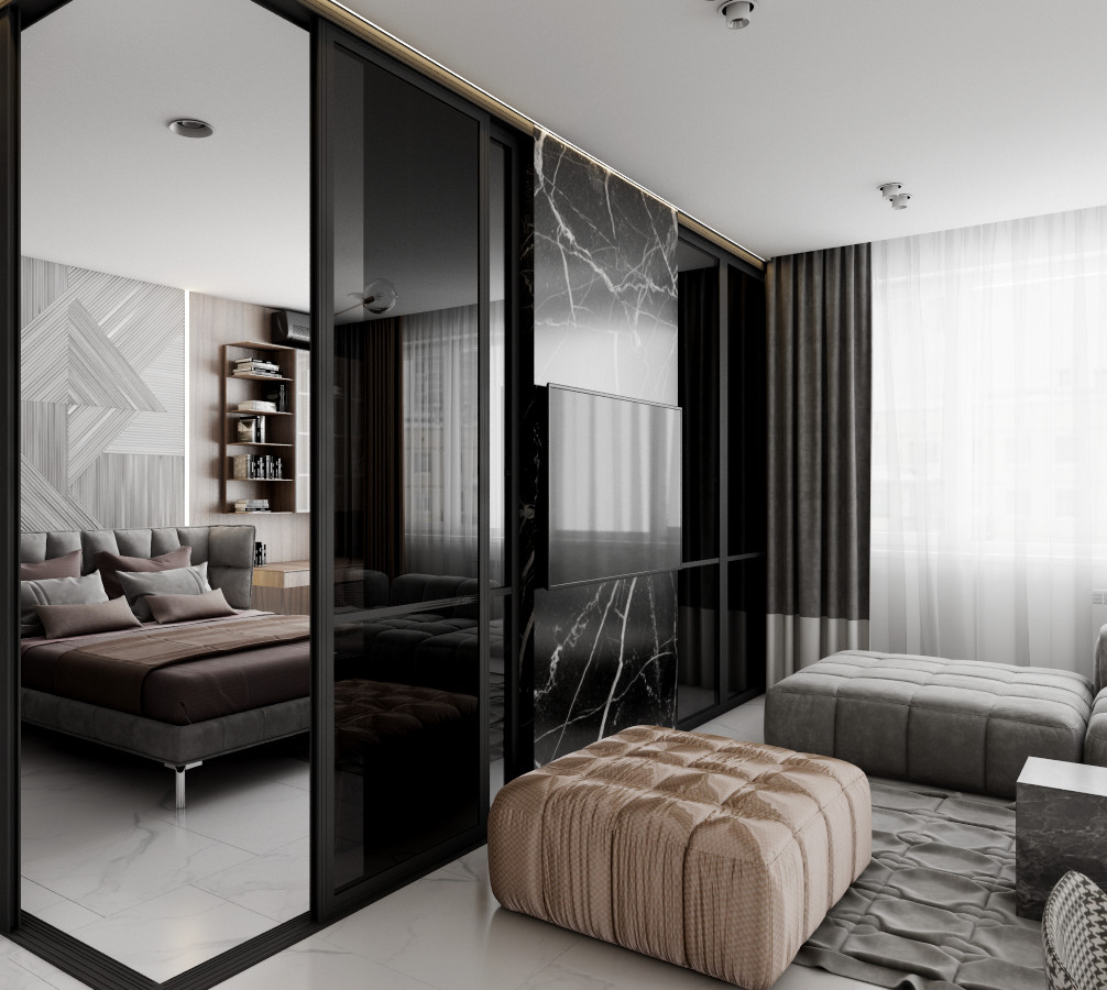 №14. Стильный и сильный интерьер в центре города Иркутск.