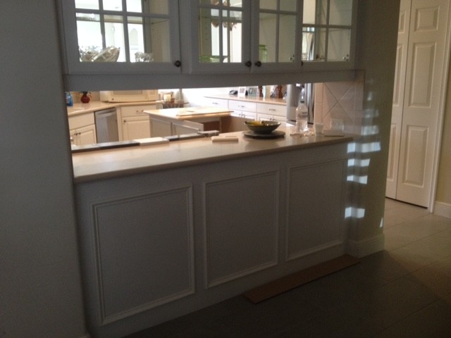 Lisa and Rick's Painted Kitchen Super White with Smoke Embers Island