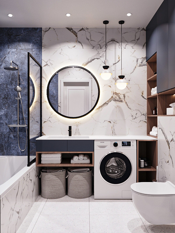 Большой санузел в современном стиле