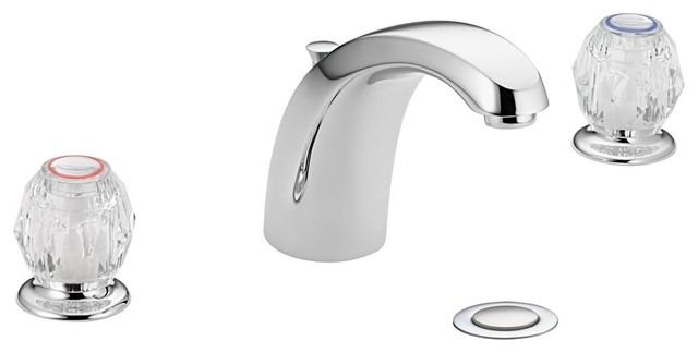 Moen Chateau Chrome 2 Handle Low Arc Bathroom Faucet Bathroom Sink Faucets By Buildcom Houzz