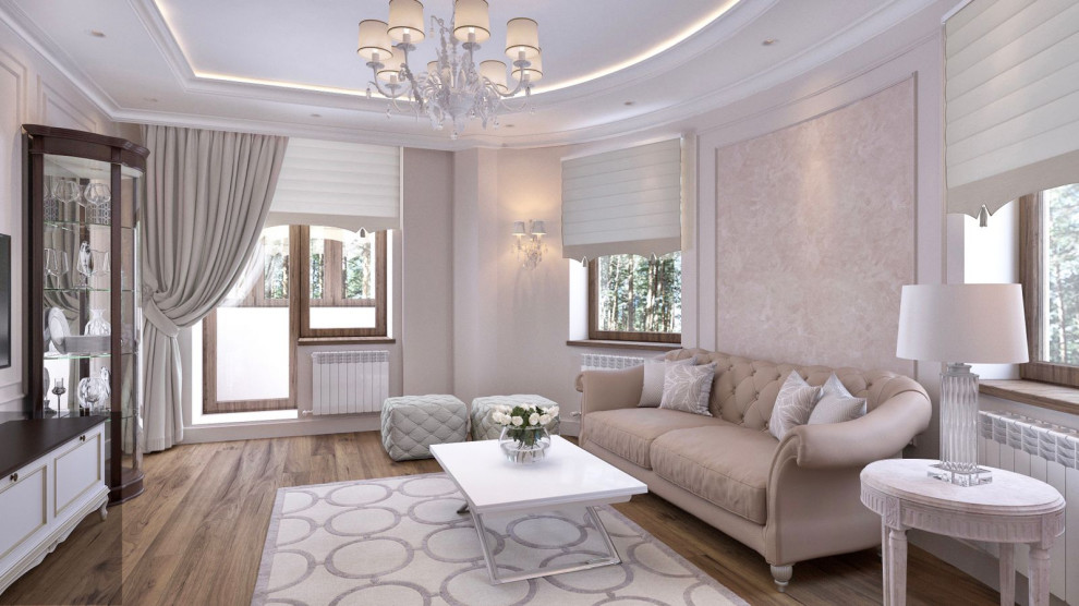 Квартира в Петербурге, на проспекте Ветеранов. Стиль неоклассика.