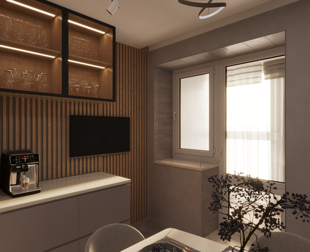 Кухня с золотыми акцентами