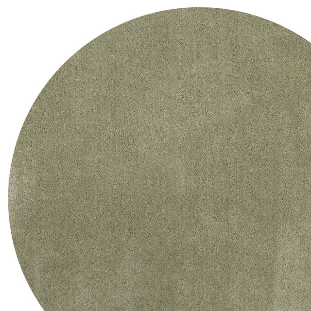 8' Sage Green Round Indoor Shag Rug Contemporary Area Rugs by