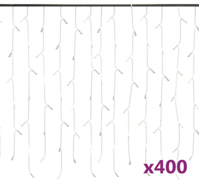 vidaXL Christmas Lighting LED Curtain Icicle Lights Hanging Lights Warm White, 1 pcs Holiday