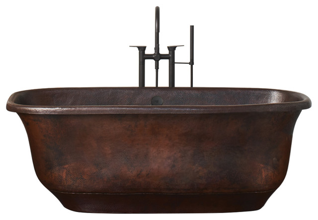 Santorini Freestanding Copper Bathtub - Traditional ...