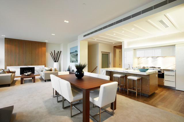 East Melbourne contemporary-vardagsrum