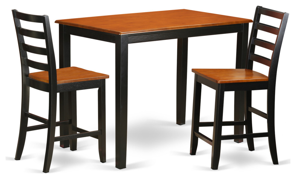 3 Pc Counter Height Pub Set -Pub Table And 2 Kitchen Dining Chairs ...