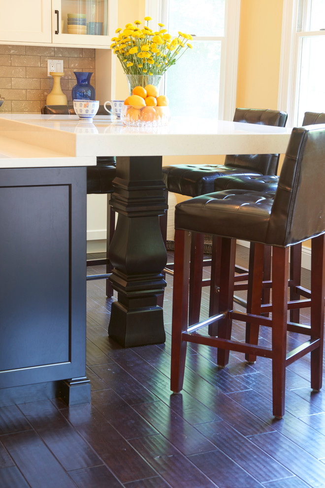 Example of a transitional kitchen design in New York