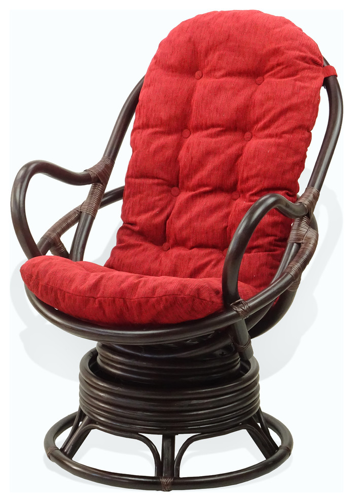 Java Chair, Dark Brown / Burgundy