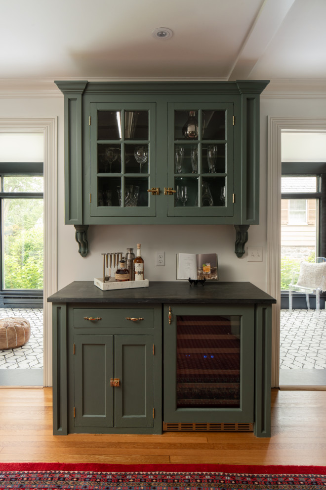 Historic Homeland Full Home Remodel - Transitional home bar photo in Baltimore