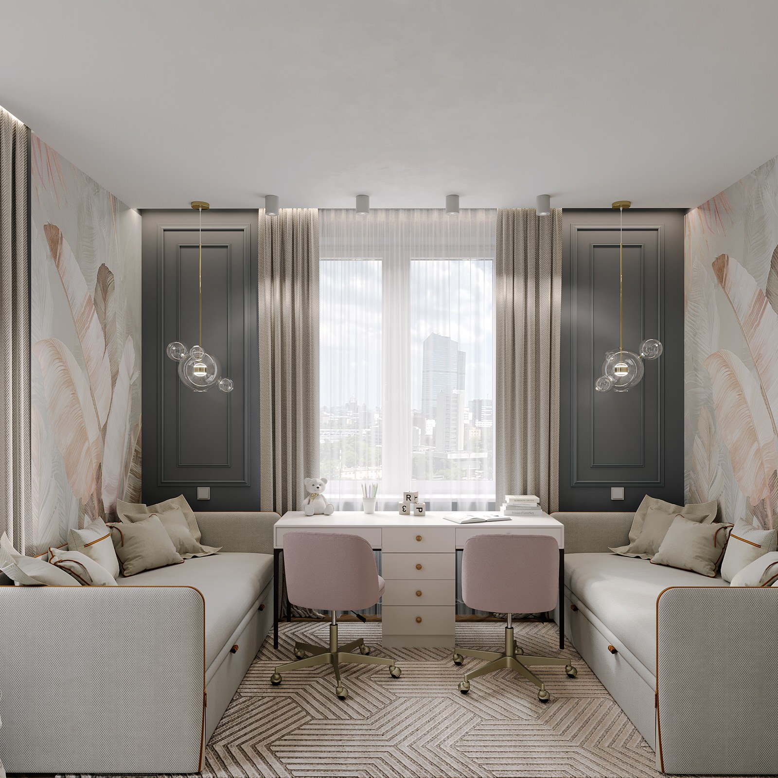 Детская комната в стиле неоклассика ЖК "Родной город"