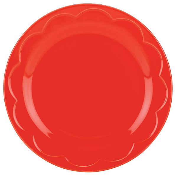 kate spade new york kitchen Red Sculpted Scallop Accent Plate -  Contemporary - Dinner Plates - by BIGkitchen | Houzz