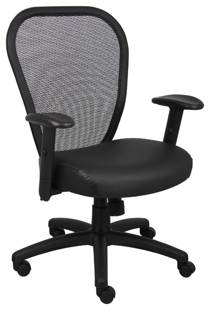 Professional Managers Task Chair With Leather Seat