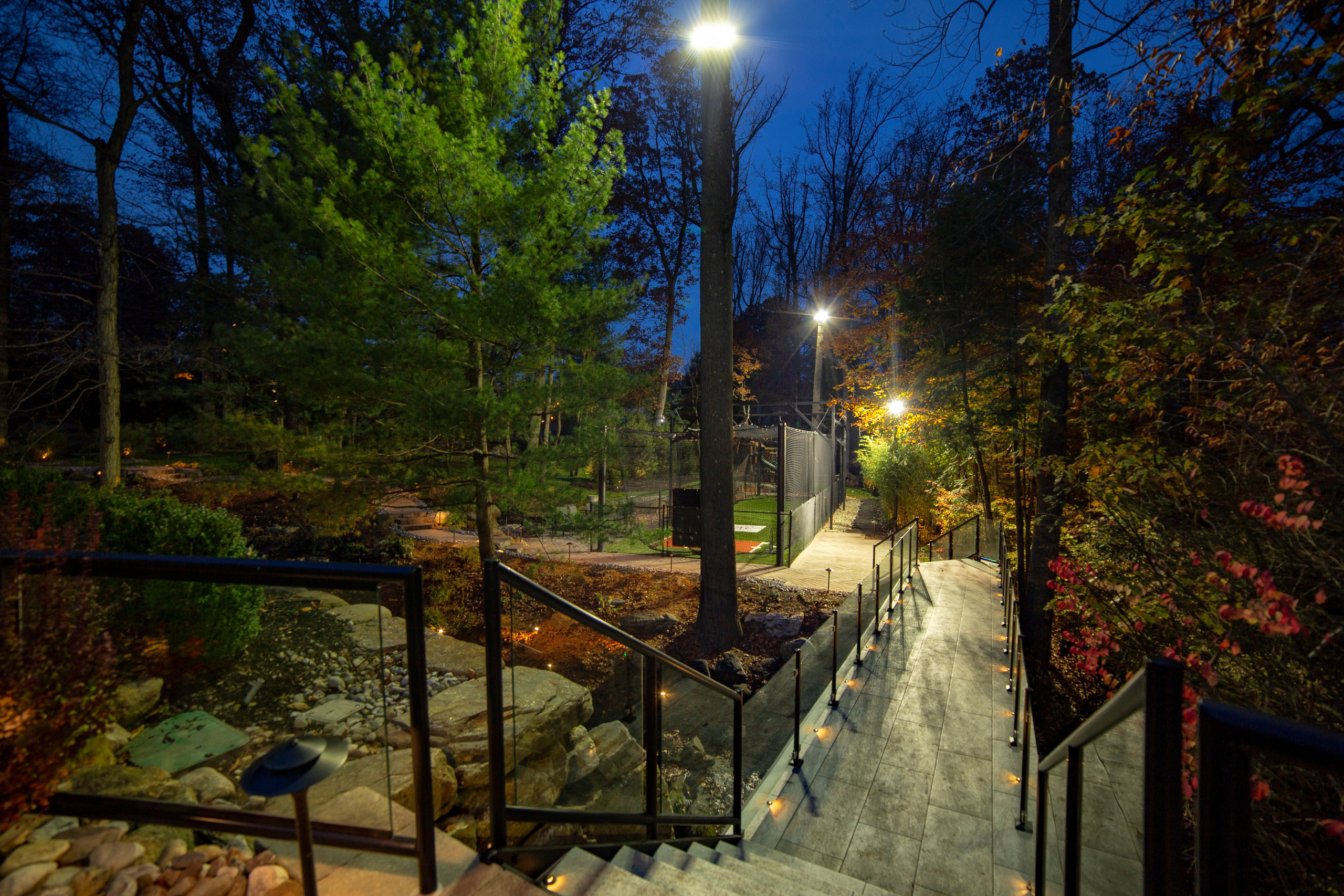 Backyard patio and lighting