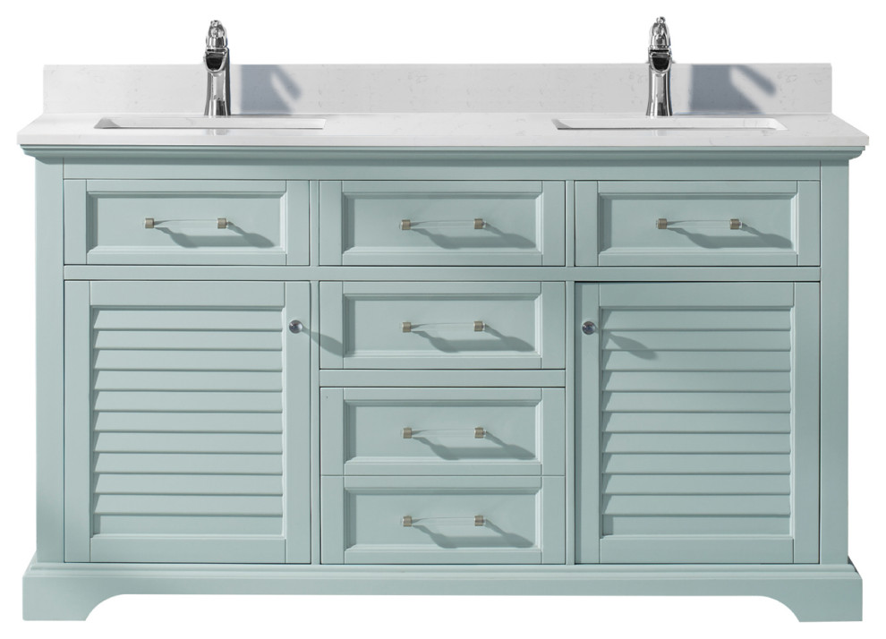 Lorna Finnish Green Bathroom Vanity Set Transitional Bathroom