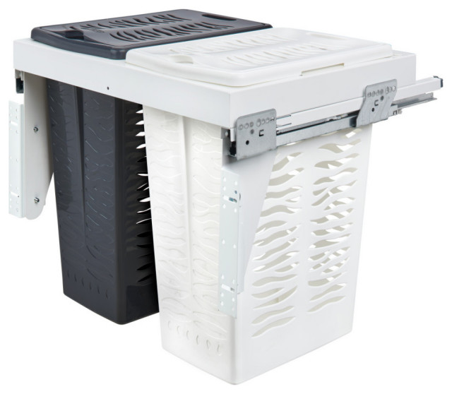 Double Steel Top Mount Vanity Hamper Pull Out Contemporary Hampers