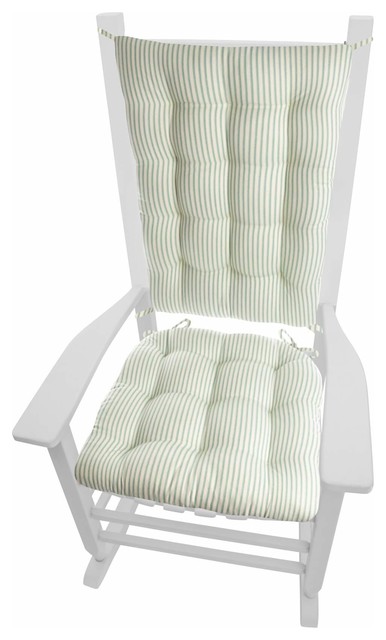 Ticking Stripe Aqua Rocking Chair Cushions Latex Foam Fill Ticking Stripe Aqua Rocking Chair