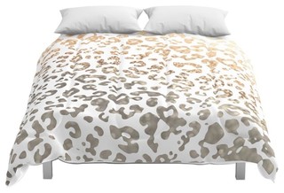 Society6 Gold Leo Comforter Contemporary Comforters And