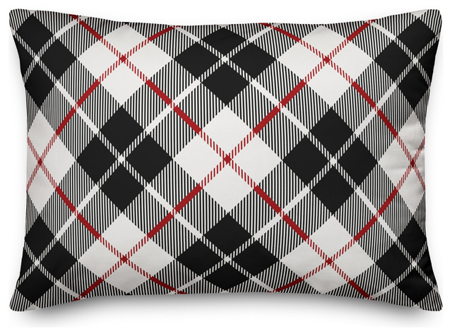 Black And Red Farmhouse Plaid Pillow Outdoor Cushions Pillows By Designs Direct Houzz - Farmhouse Outdoor Patio Pillows