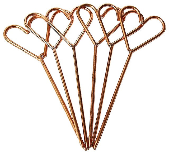 Heart Cocktail Picks, Set of 6 Traditional Cocktail Shakers And Bar