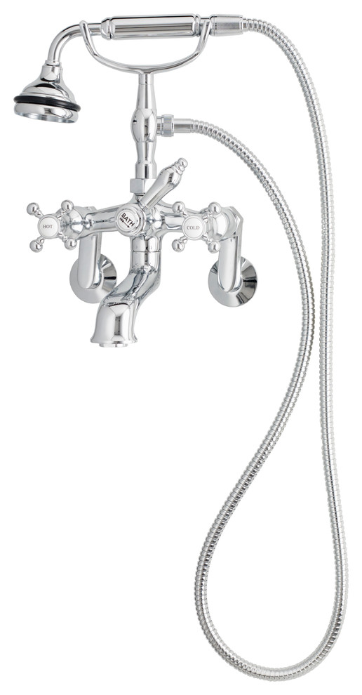 Cheviot Products 5100 Series Wall-Mount Tub Filler, Cross, Metal, Chrome
