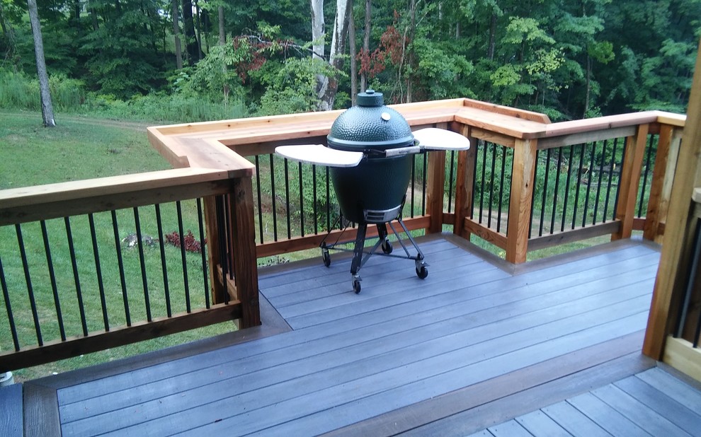 Inspiration for a mid-sized transitional backyard deck in Other with no cover.