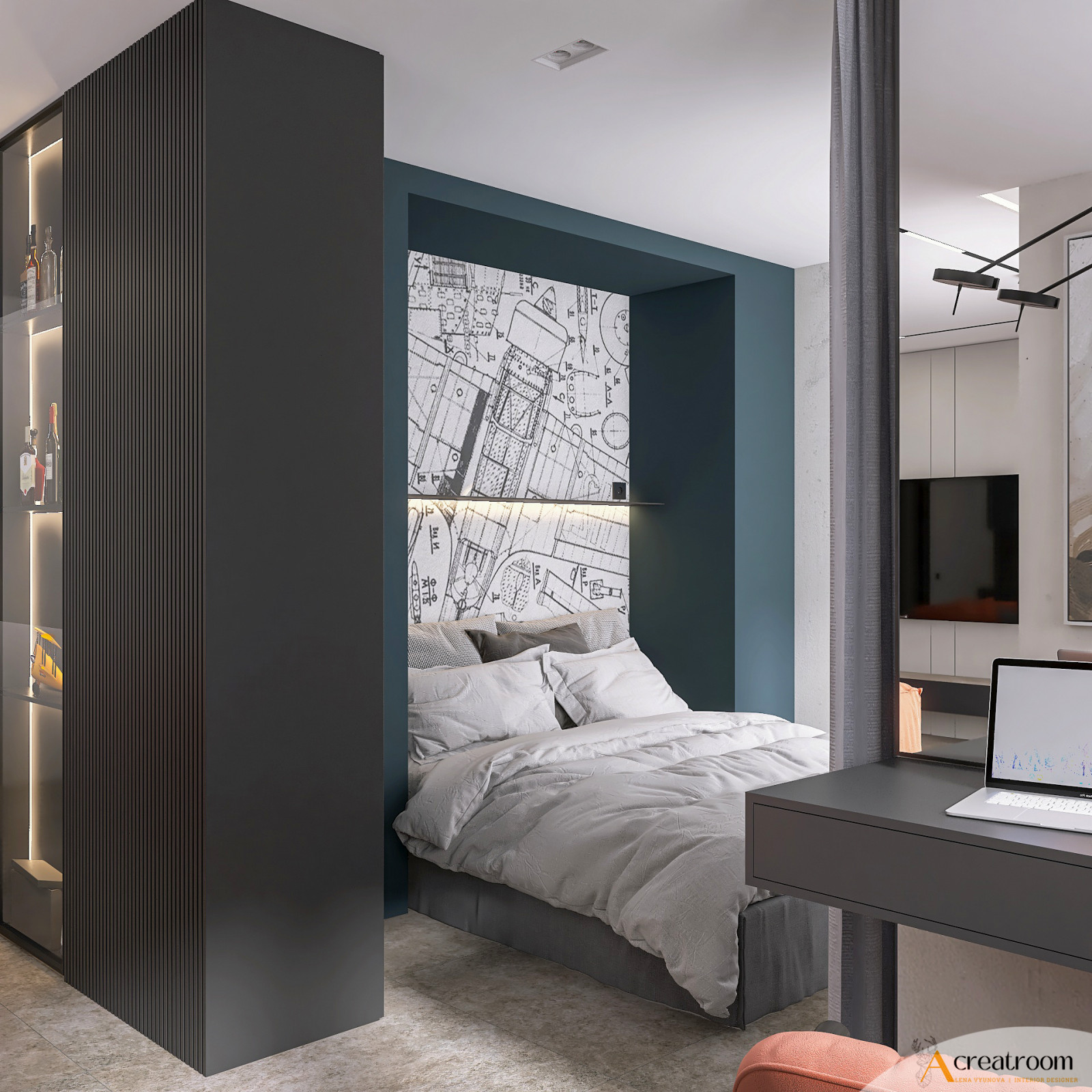 Проект квартиры-студии 49 кв.м.