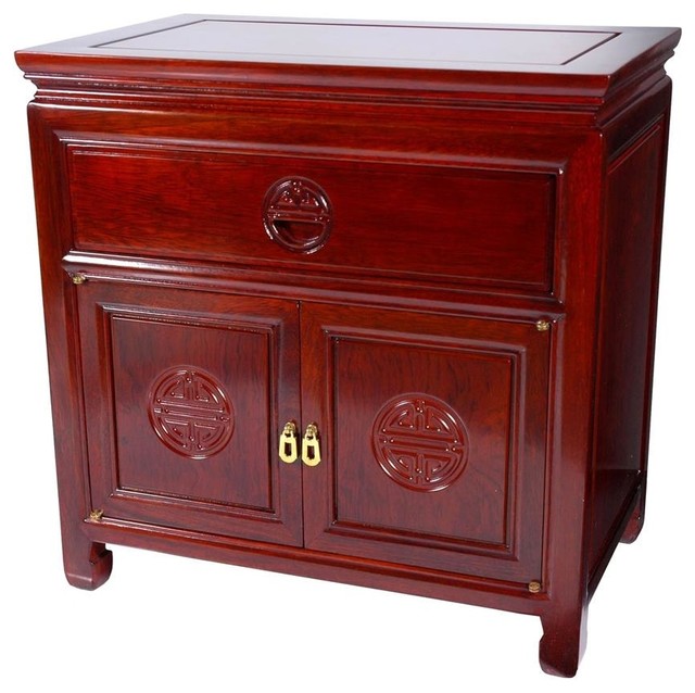 Hand Finished Bedside (Cherry) Asian Nightstands And