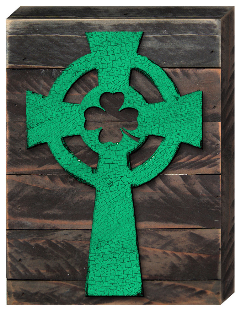 Celtic Cross Box Sign Contemporary Outdoor Wall Art by G