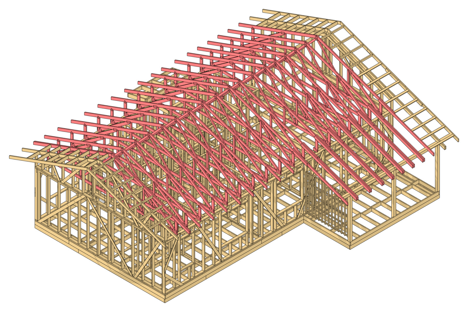 Стропильная система на основе деревянных ферм МЗП