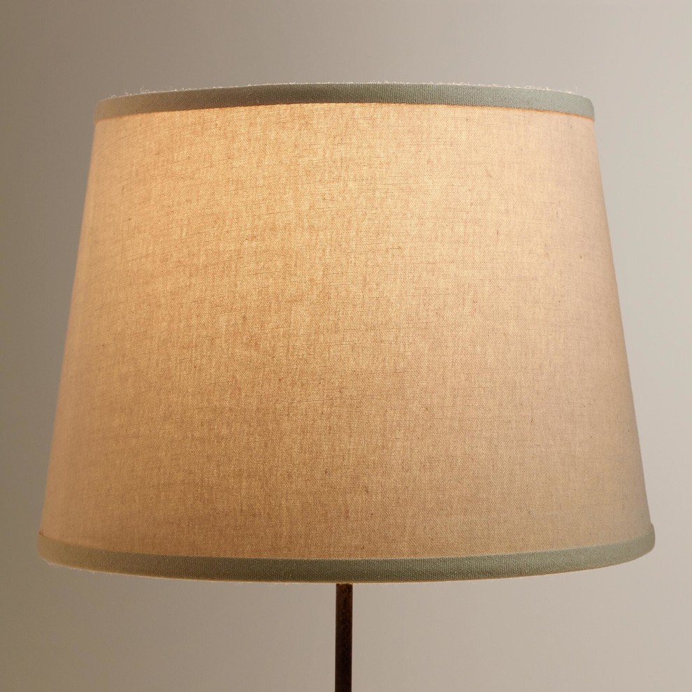 Modern Off-White Cotton-Linen Table Lamp Shade: Natural Fabric