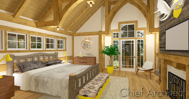 Timber Frame - Master Suite rustic-rendering