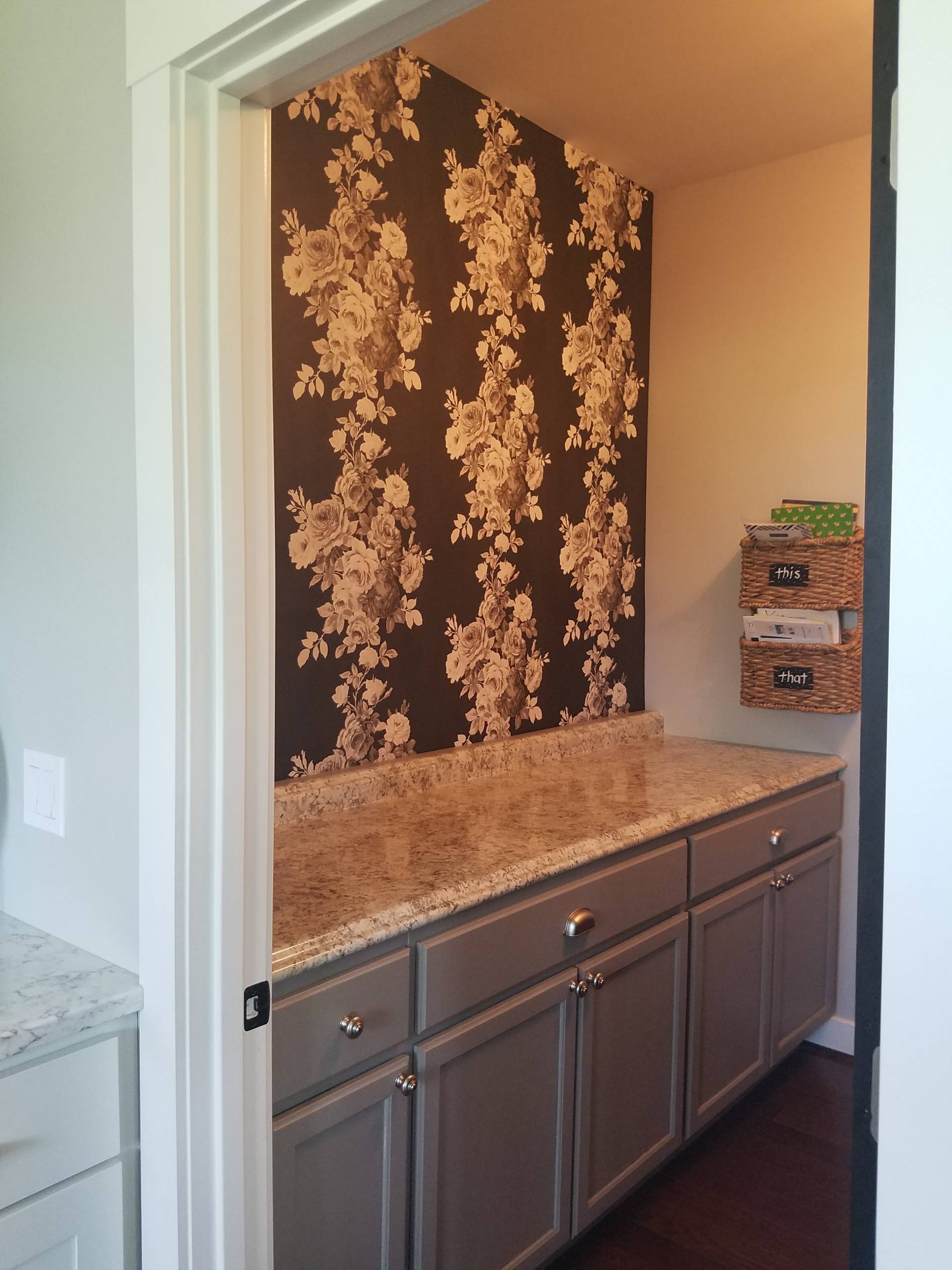 Wallpaper Install: Pantry Accent Wall