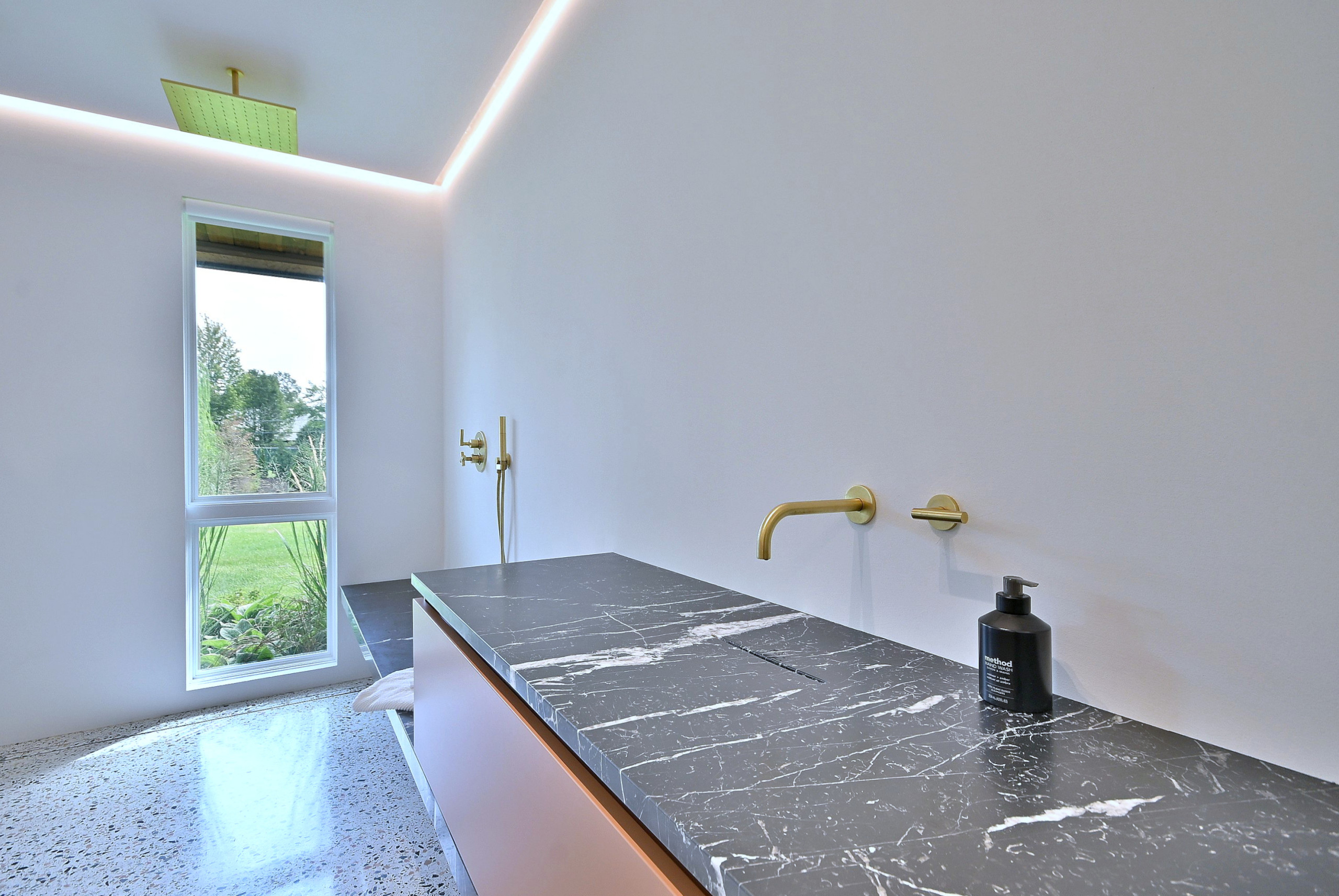 Modern Terrazzo Shower Room with Floating Details