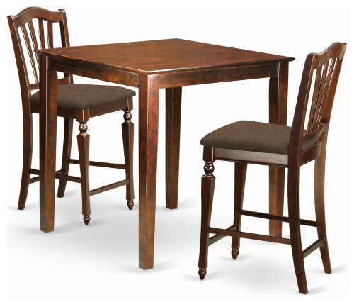 3 Pc Counter Height Dining Set - Counter Height Table, 2 Counter Height Chairs
