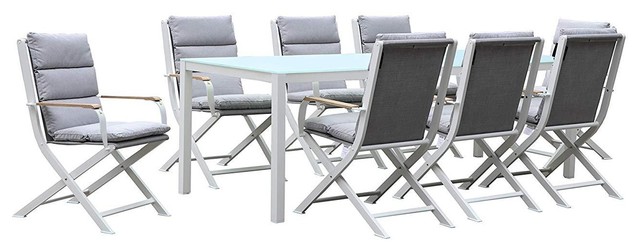 Amber 8-Person Outdoor Dining Set, White
