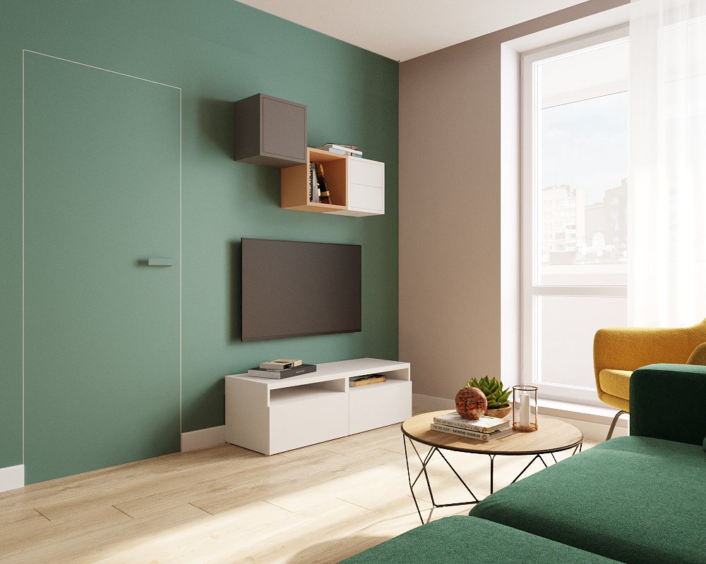 Яркий минимализм квартира 60 кв м