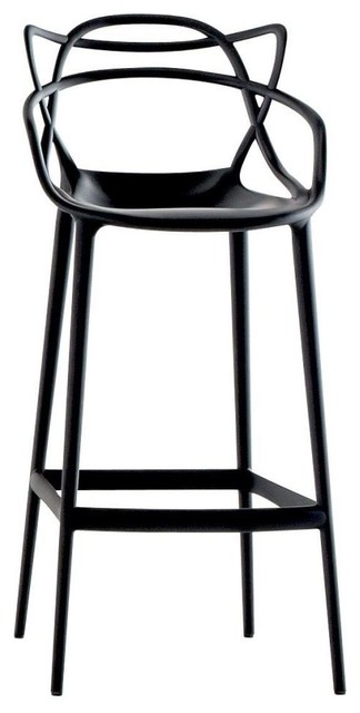 Masters Modern Counter Stool, Black - Midcentury - Bar Stools And