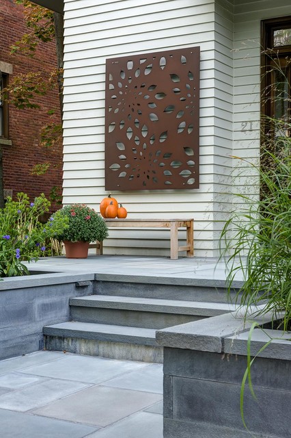 Brookline Modern Front Yard traditional-exterior