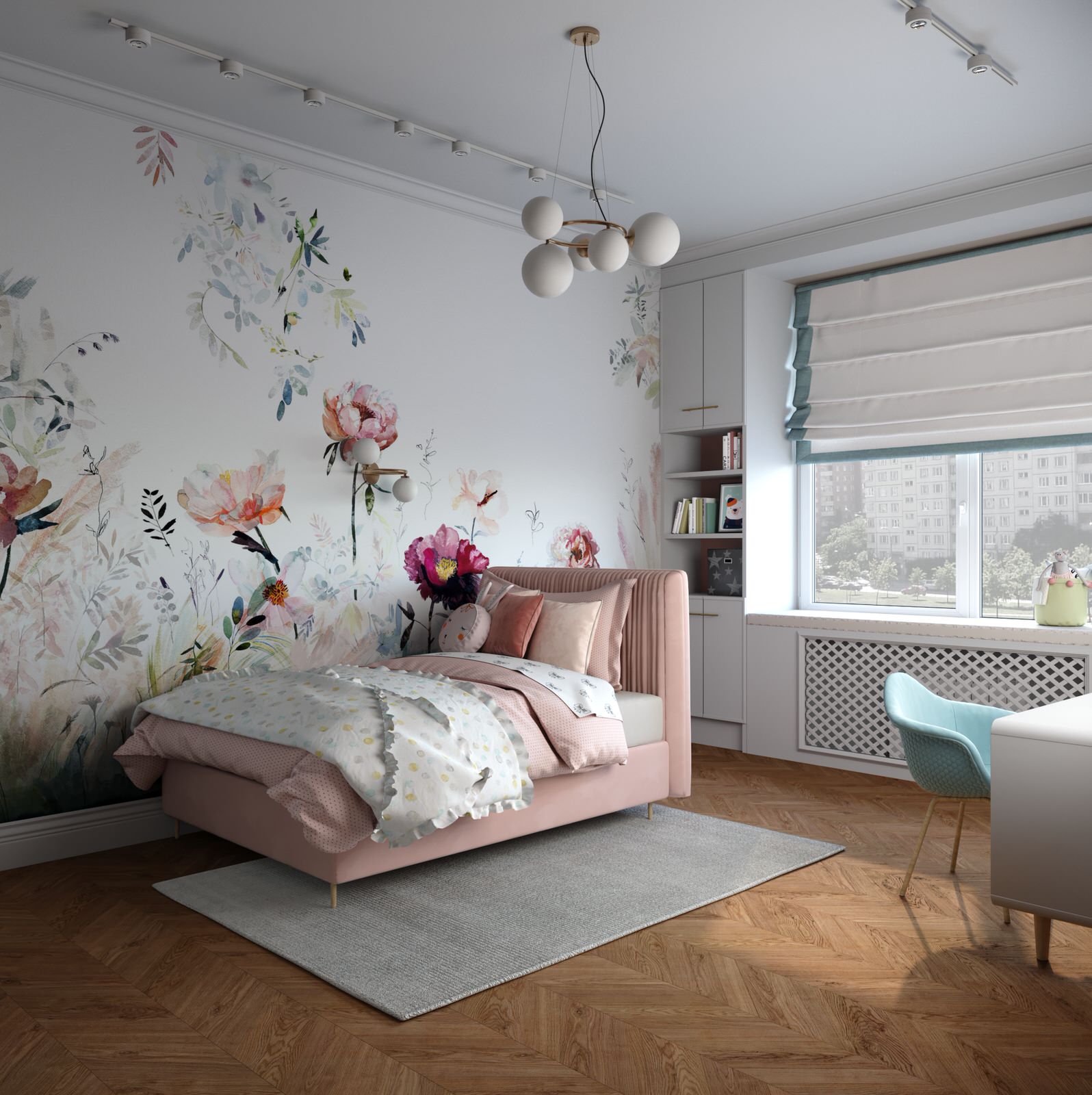 Жемчужина Рози. Проект квартиры в Москве для мамы и дочки.