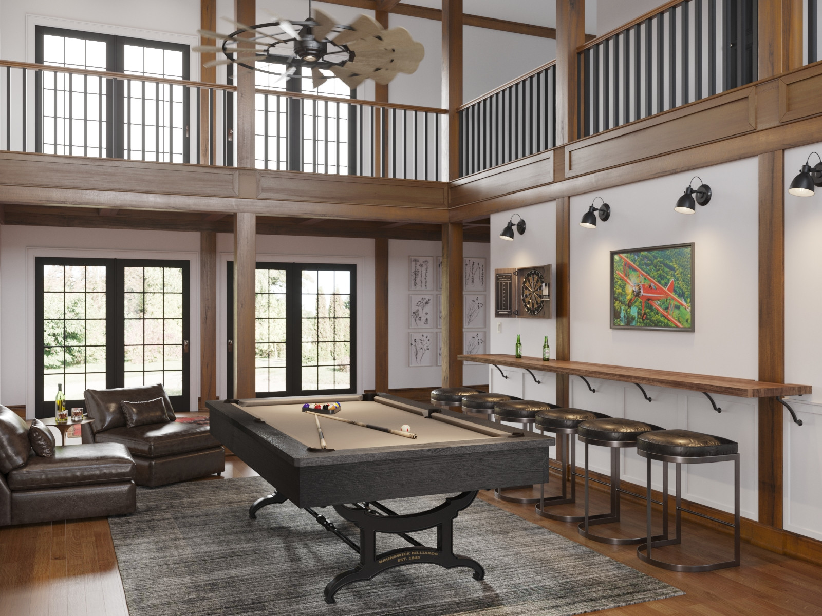 Apex NC  Farmhouse - Great Room Rendering
