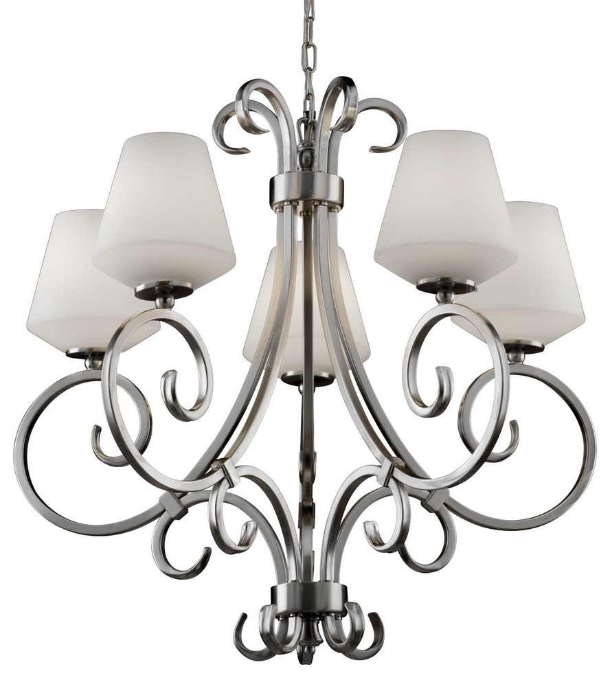 Justice Design Group FSN-8570-22-OPAL Fusion 5 Light 1 Tier - Traditional -  Chandeliers - by Buildcom | Houzz
