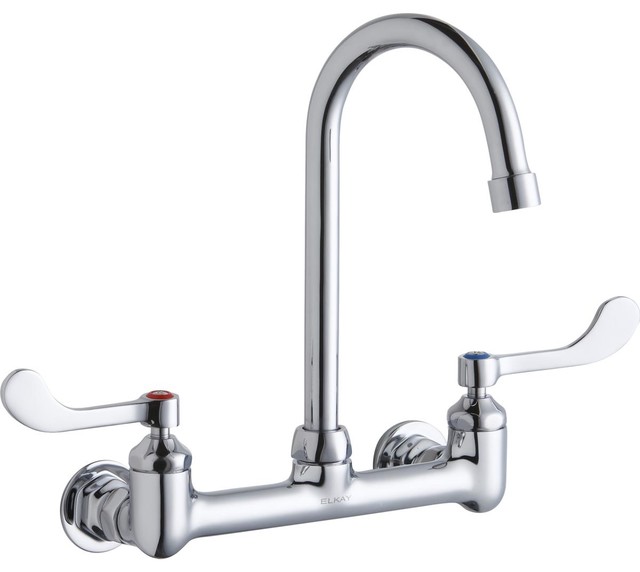 Elkay Scrub/Handwash 8" Centerset Faucet w/5" Gooseneck Spout 1/2in Inlet