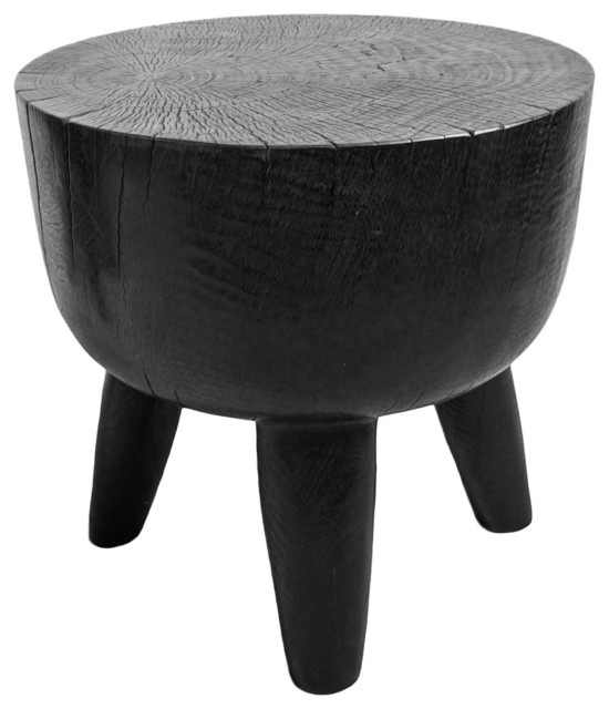 Ebony 4 Leg Side Table Stool Rustic Side Tables And End Tables by